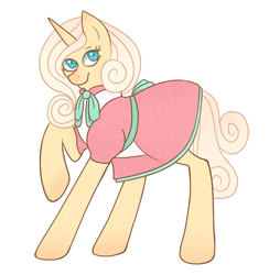 Size: 883x905 | Tagged: safe, artist:cloudbrownie, imported from derpibooru, oc, oc only, pony, unicorn, clothes, commission, dress, looking at you, sideview, simple background, solo, transparent background