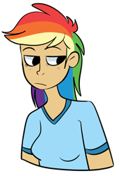 Size: 1024x1472 | Tagged: safe, artist:chandelurres, imported from derpibooru, rainbow dash, human, female, humanized, simple background, solo, transparent background