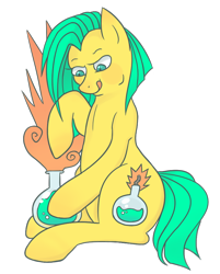 Size: 700x870 | Tagged: safe, artist:cloudbrownie, imported from derpibooru, oc, oc only, oc:mellifluos cannonade, pony, chemistry, commission, explosion, side view, simple background, sitting, solo, transparent background