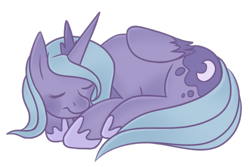 Size: 600x400 | Tagged: safe, artist:cloudbrownie, imported from derpibooru, princess luna, alicorn, pony, cute, lying down, side view, simple background, sleeping, solo, transparent background