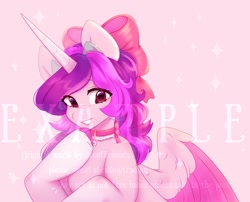 Size: 1638x1322 | Tagged: safe, artist:cofiiclouds, imported from derpibooru, oc, oc only, alicorn, pony, pink background, simple background, solo