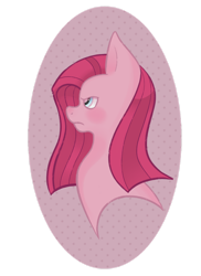 Size: 900x1235 | Tagged: safe, artist:cloudbrownie, imported from derpibooru, pinkie pie, pony, bust, female, looking offscreen, mare, pinkamena diane pie, portrait, simple background, solo, transparent background