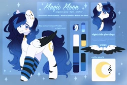 Size: 3000x2000 | Tagged: safe, artist:cofiiclouds, imported from derpibooru, oc, oc only, oc:magic moon, pegasus, pony, reference sheet, solo