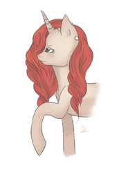 Size: 900x1216 | Tagged: safe, artist:cloudbrownie, imported from derpibooru, oc, oc only, oc:cuppuccino, pony, unicorn, ear piercing, earring, female, jewelry, looking offscreen, mare, piercing, side view, simple background, solo, transparent background