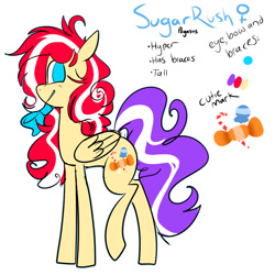 Size: 1024x1024 | Tagged: safe, artist:chandelurres, imported from derpibooru, oc, oc:sugar rush, pegasus, pony, reference sheet, simple background, solo