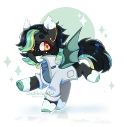 Size: 800x800 | Tagged: safe, artist:cofiiclouds, imported from derpibooru, oc, oc only, bat pony, pony, chibi, solo