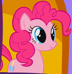 Size: 970x996 | Tagged: safe, imported from derpibooru, screencap, pinkie pie, earth pony, pony, party of one, season 1, cropped, cute, diapinkes, female, mare, smiling, solo