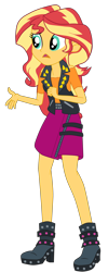 Size: 1900x4746 | Tagged: safe, artist:gmaplay, imported from derpibooru, sunset shimmer, human, equestria girls, equestria girls series, overpowered (equestria girls), absurd resolution, boots, clothes, hand on hip, pants, shoes, simple background, skirt, solo, transparent background, vest