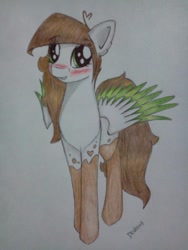 Size: 720x960 | Tagged: safe, artist:dexterisse, imported from derpibooru, oc, pegasus, female, mare, pegasus oc, simple background, solo, traditional art, white background