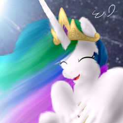 Size: 1080x1080 | Tagged: safe, artist:everydaydashie, imported from derpibooru, princess celestia, alicorn, pony, female, solo