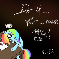 Size: 1080x1080 | Tagged: safe, artist:everydaydashie, imported from derpibooru, rainbow dash, pegasus, pony, atg 2022, black background, female, newbie artist training grounds, simple background, solo