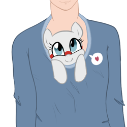 Size: 500x500 | Tagged: safe, artist:jessy, imported from derpibooru, oc, oc only, oc:bd, human, original species, plane pony, pony, bd-5, blue eyes, clothes, cute, daaaaaaaaaaaw, enjoying, eyelashes, female, filly, floating heart, foal, happy, heart, human oc, looking at someone, looking up, macro, macro/micro, micro, ocbetes, plane, shirt, simple background, smiling, white background