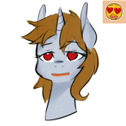 Size: 500x500 | Tagged: safe, artist:jovalic, imported from derpibooru, oc, oc only, oc:littlepip, pony, unicorn, fallout equestria, female, heart, heart eyes, solo, wingding eyes
