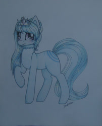 Size: 1024x1266 | Tagged: safe, artist:dexterisse, imported from derpibooru, oc, oc only, oc:anneliese, unicorn, female, horn, mare, simple background, solo, traditional art, unicorn oc, white background