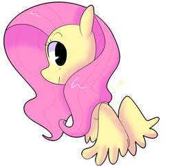 Size: 1024x991 | Tagged: safe, artist:chandelurres, imported from derpibooru, fluttershy, pegasus, pony, female, mare, simple background, solo