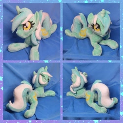 Size: 2048x2048 | Tagged: safe, artist:hellishnya, imported from derpibooru, lyra heartstrings, pony, unicorn, female, horn, irl, lying down, mare, photo, plushie, prone, solo