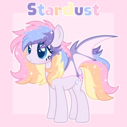 Size: 1500x1500 | Tagged: safe, artist:dreamyveon_, imported from derpibooru, oc, oc only, oc:stardust, bat pony, pony, solo