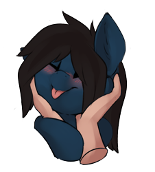 Size: 2226x2457 | Tagged: safe, alternate version, artist:beardie, imported from derpibooru, earth pony, pony, unicorn, beardies scritching ponies, bring me the horizon, commission, disembodied hand, hand, happy, heart, male, oliver sykes, petting, ponified, simple background, solo focus, stallion, text, tongue out, transparent background