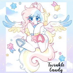 Size: 1440x1440 | Tagged: safe, artist:dreamyveon_, imported from derpibooru, oc, oc only, oc:twinkle candy, pegasus, pony, solo