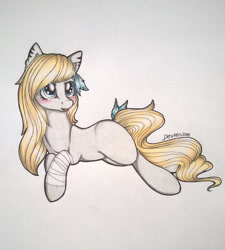 Size: 1024x1136 | Tagged: safe, artist:dexterisse, imported from derpibooru, oc, oc only, earth pony, earth pony oc, female, mare, simple background, solo, traditional art, white background