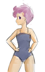 Size: 870x1374 | Tagged: safe, artist:jovalic, imported from derpibooru, scootaloo, human, clothes, female, hand on hip, humanized, swimsuit, turned head