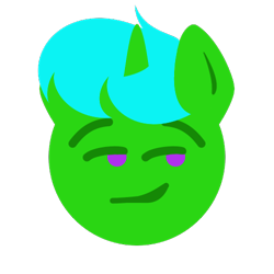 Size: 500x500 | Tagged: safe, artist:aria_art, imported from derpibooru, oc, oc only, oc:green byte, pony, emoji, simple background, smiling, smirk, solo, transparent background