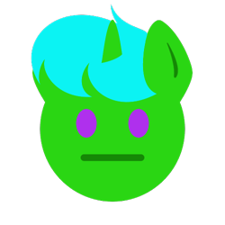 Size: 500x500 | Tagged: safe, artist:aria_art, imported from derpibooru, oc, oc only, oc:green byte, pony, :|, emoji, expressionless face, simple background, solo, transparent background