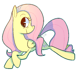 Size: 500x500 | Tagged: safe, artist:chandelurres, imported from derpibooru, fluttershy, pegasus, pony, female, lying down, mare, prone, simple background, solo, transparent background