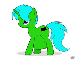 Size: 4106x3244 | Tagged: safe, artist:capitanharisma, imported from derpibooru, oc, oc:green byte, pony, unicorn, male, simple background, solo, stallion, vore