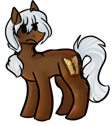 Size: 528x594 | Tagged: safe, artist:dokuyuu, imported from derpibooru, oc, oc only, earth pony, pony, commission, grumpy, looking back, side view, simple background, solo, transparent background