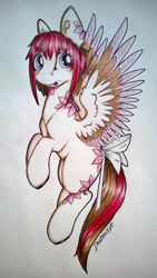 Size: 1024x1819 | Tagged: safe, artist:dexterisse, imported from derpibooru, oc, oc only, oc:katla, pegasus, female, mare, pegasus oc, simple background, solo, traditional art, white background