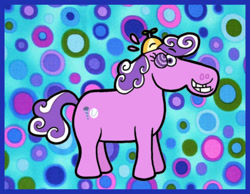 Size: 1134x878 | Tagged: safe, artist:cookie-lovey, imported from derpibooru, screwball, earth pony, pony, 2011, abstract background, beanie, derp, female, grin, hat, mare, propeller hat, smiling, solo, style emulation, swirly eyes, the fairly oddparents
