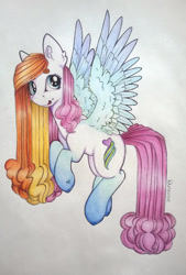 Size: 1024x1511 | Tagged: safe, artist:dexterisse, imported from derpibooru, oc, oc:river riverie, pegasus, female, mare, pegasus oc, simple background, solo, traditional art, white background