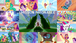 Size: 1968x1108 | Tagged: safe, edit, edited screencap, editor:quoterific, imported from derpibooru, screencap, hitch trailblazer, izzy moonbow, opaline arcana, pipp petals, sunny starscout, zipp storm, alicorn, earth pony, pegasus, pony, rabbit, unicorn, spoiler:g5, spoiler:my little pony: tell your tale, spoiler:tyts01e49, :o, bee sting, blowtorch, bunnycorn, g5, male, mane five (g5), mission imponable, misty brightdawn, my little pony: tell your tale, open mouth, race swap, sparky sparkeroni, stallion, sunglasses, sunnycorn, text