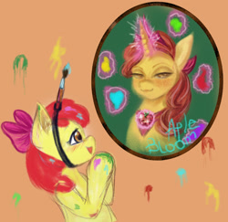 Size: 1947x1892 | Tagged: artist needed, source needed, safe, imported from derpibooru, apple bloom, earth pony, pony, bust, painting, portrait