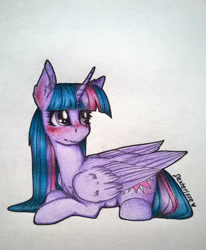 Size: 1024x1242 | Tagged: safe, artist:dexterisse, imported from derpibooru, twilight sparkle, alicorn, simple background, solo, traditional art, twilight sparkle (alicorn), white background