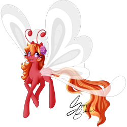 Size: 2063x2063 | Tagged: safe, artist:senpai-satan, imported from derpibooru, oc, oc only, oc:sunset lily, breezie, breezie oc, female, mare, signature, simple background, solo, transparent background, wings