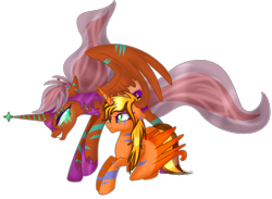 Size: 3380x2468 | Tagged: safe, alternate version, artist:angellightyt, imported from derpibooru, oc, oc only, alicorn, pony, alicorn oc, background removed, base used, duo, female, horn, lying down, mare, nightmarified, prone, simple background, transparent background, wings