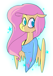 Size: 805x1163 | Tagged: safe, artist:chandelurres, imported from derpibooru, fluttershy, anthro, pegasus, clothes, female, shirt, simple background, transparent background