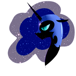 Size: 1024x1024 | Tagged: safe, artist:chandelurres, imported from derpibooru, nightmare moon, alicorn, pony, bust, female, mare, simple background, transparent background