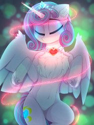 Size: 1875x2500 | Tagged: safe, artist:taiweiart, imported from derpibooru, princess flurry heart, alicorn, pony, abstract background, chest fluff, eyes closed, female, mare, older, older flurry heart, solo