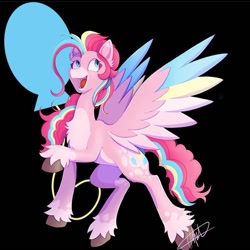 Size: 716x715 | Tagged: safe, artist:shackle_moon, imported from derpibooru, pinkie pie, pegasus, race swap