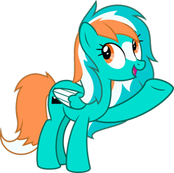 Size: 814x811 | Tagged: safe, artist:sollace, derpibooru exclusive, imported from derpibooru, oc, oc:phoenix redtail, pegasus, pony, .svg available, cute, happy, looking back, open mouth, pegasus oc, simple background, solo, standing, svg, talking to viewer, transparent background, vector, waving, wings