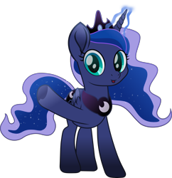 Size: 6618x6848 | Tagged: safe, artist:lincolnbrewsterfan, derpibooru exclusive, imported from derpibooru, part of a set, princess luna, alicorn, pony, derpibooru, series:apri(luna) fools!, rainbow roadtrip, .svg available, absurd resolution, april fools, april fools 2023, blue eyes, blue mane, blue tail, clothes, colored pupils, crown, cute, cyan eyes, ethereal mane, ethereal tail, female, flowing mane, flowing tail, folded wings, glowing, glowing horn, hoof heart, horn, inkscape, jewelry, long horn, long mane, long tail, looking at you, lunabetes, magic, magic aura, mare, meta, missing accessory, moon, movie accurate, part of a series, peytral, raised hoof, regalia, simple background, smiling, smiling at you, solo, standing, svg, tail, teal eyes, transparent background, underhoof, upside-down hoof heart, vector, waving, wings