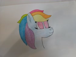 Size: 4608x3456 | Tagged: safe, artist:acid flask, imported from derpibooru, rainbow dash, pegasus, 2d, happy, looking forward, multicolored hair, rainbow hair, smiling, traditional art, watercolor painting