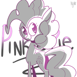 Size: 1024x1024 | Tagged: safe, artist:chandelurres, imported from derpibooru, pinkie pie, earth pony, pony, female, mare, simple background, solo, transparent background