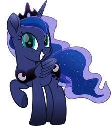 Size: 1096x1245 | Tagged: safe, artist:lincolnbrewsterfan, derpibooru exclusive, imported from derpibooru, part of a set, princess luna, alicorn, pony, derpibooru, series:apri(luna) fools!, .svg available, :d, april fools, april fools 2023, blue eyes, blue mane, blue tail, colored pupils, crown, cute, cyan eyes, ethereal mane, ethereal tail, female, flowing mane, flowing tail, folded wings, grin, horn, inkscape, jewelry, long horn, long mane, long tail, looking at you, lunabetes, mare, meta, missing accessory, moon, movie accurate, open mouth, open smile, part of a series, peytral, posing for photo, raised hoof, regalia, simple background, smiling, smiling at you, solo, standing, svg, tail, teal eyes, transparent background, vector, wings