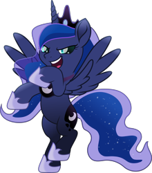 Size: 6875x7828 | Tagged: safe, artist:lincolnbrewsterfan, derpibooru exclusive, imported from derpibooru, part of a set, princess luna, alicorn, pony, derpibooru, series:apri(luna) fools!, rainbow roadtrip, .svg available, :d, absurd resolution, april fools, april fools 2023, blue eyes, blue mane, blue tail, change your reality, character swap, clothes, colored pupils, confident, crown, cyan eyes, determination, determined, determined face, determined look, determined smile, epic stance, ethereal mane, ethereal tail, female, flowing mane, flowing tail, horn, inkscape, jewelry, long horn, long mane, long tail, looking at you, mare, meta, moon, movie accurate, noblewoman's laugh, open mouth, open smile, part of a series, peytral, raised hoof, raised leg, rearing, regalia, shoes, simple background, smiling, smiling at you, solo, spread wings, standing, standing on one leg, svg, tail, teal eyes, transparent background, transparent mane, vector, wings