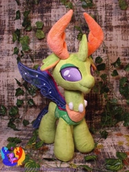 Size: 2304x3072 | Tagged: safe, artist:1stastrastudio, imported from derpibooru, thorax, changedling, changeling, antlers, commission, horn, irl, king thorax, male, photo, plushie, solo, standing, wings