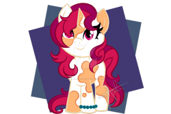 Size: 900x600 | Tagged: safe, imported from derpibooru, oc, oc:candy apple, unicorn, artisit:gummysharkcircus, female, filly, foal, horn, simple background, solo, unicorn oc